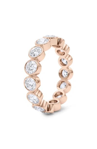 Shop Hautecarat Round Cut Lab Created Diamond Eternity Ring In 18k Rose Gold