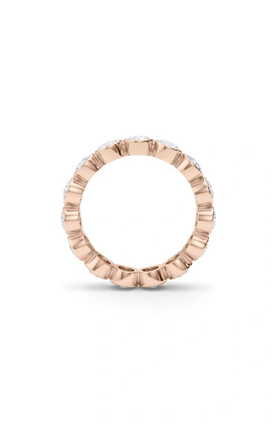 Shop Hautecarat Round Cut Lab Created Diamond Eternity Ring In 18k Rose Gold