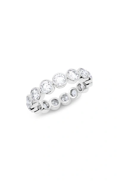Shop Hautecarat Round Cut Lab Created Diamond Eternity Ring In 18k White Gold