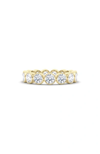 Hautecarat Round Cut Lab Created Diamond Eternity Ring In 18k Yellow Gold