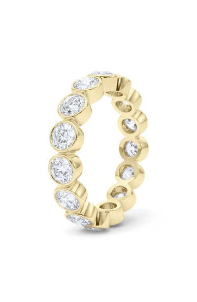 Hautecarat Round Cut Lab Created Diamond Eternity Ring In 18k Yellow Gold