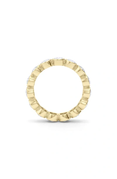 Hautecarat Round Cut Lab Created Diamond Eternity Ring In 18k Yellow Gold