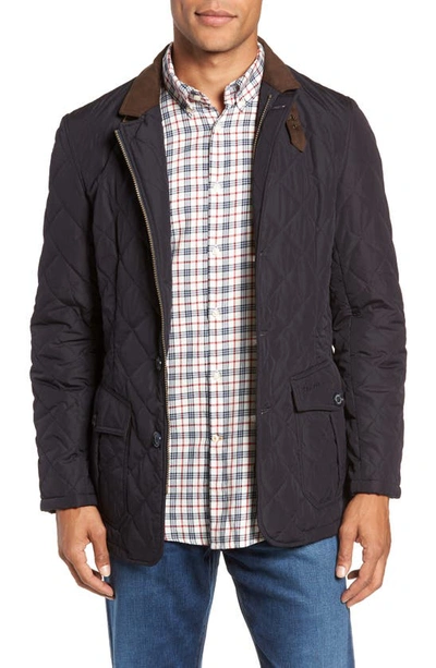 Shop Barbour Lutz Quilted Jacket In Navy