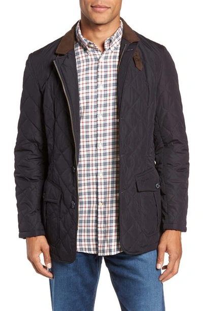 Barbour Quilted Button-front Jacket In Navy