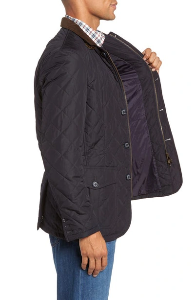 Barbour Quilted Button-front Jacket In Navy