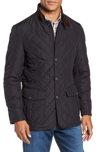 Barbour Quilted Button-front Jacket In Navy
