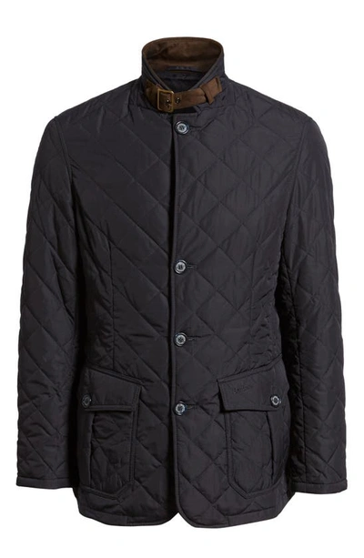 Barbour Quilted Button-front Jacket In Navy