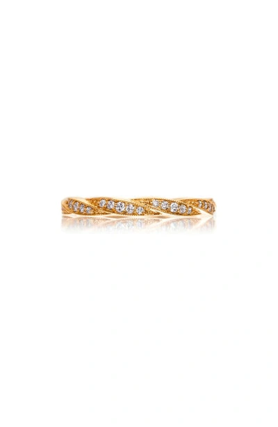 Shop Sethi Couture Diamond Twine Band Ring In Rose Gold/ Diamond