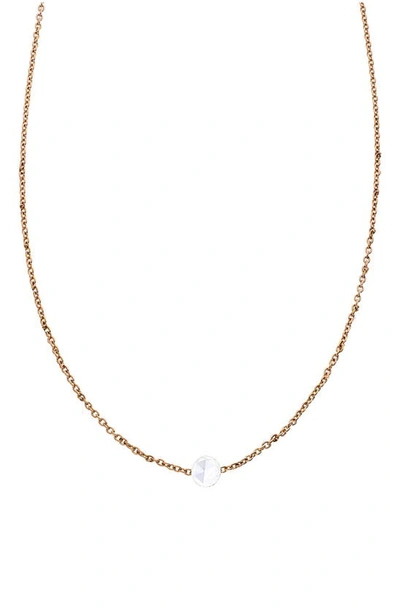 Shop Sethi Couture Rose-cut Diamond Pendant Necklace In Rose Gold/ Diamond