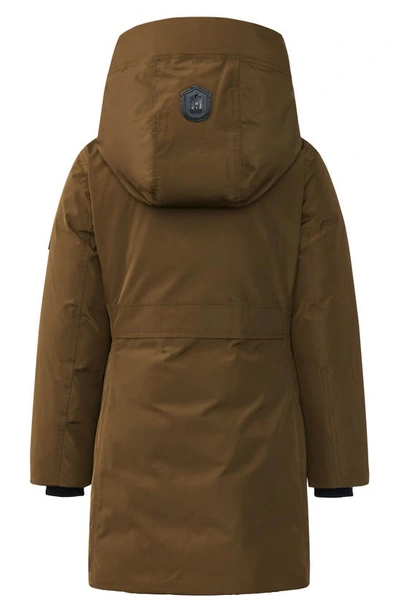 Shop Mackage Kids' Shayna 800 Fill Power Down Jacket In Army