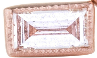 Sethi Couture Baguette Diamond Stud Earrings In Rose Gold