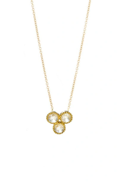 Shop Sethi Couture Grace Rose Cut Diamond Pendant Necklace In Yellow