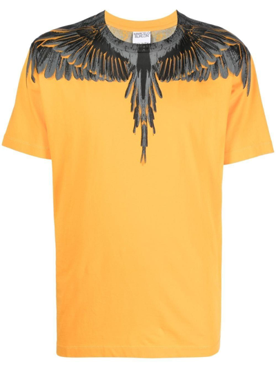 Shop Marcelo Burlon County Of Milan Men's  Orange Cotton T Shirt