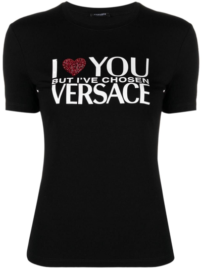 Shop Versace Women's  Black Cotton Top