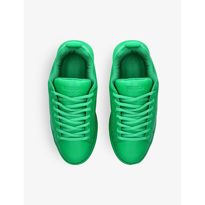 Shop Bottega Veneta Mens Green Comb Tennis Chunky-sole Leather Low-top Trainers