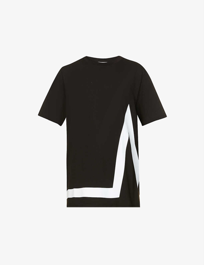 Shop Moncler Graphic-print Relaxed-fit Cotton-jersey T-shirt In Black