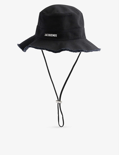 Shop Jacquemus Women's Black Le Bob Artichaut Cotton-twill Sun Hat