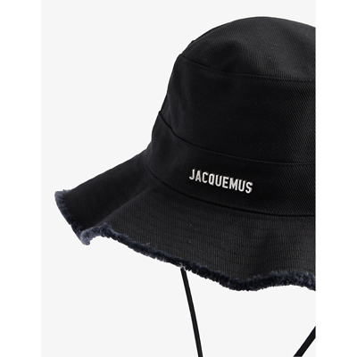 Shop Jacquemus Women's Black Le Bob Artichaut Cotton-twill Sun Hat
