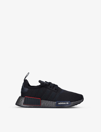 Shop Adidas Originals Adidas Boys Black Kids Nmd R1 Mesh-woven Low-top Trainers 9-10 Years
