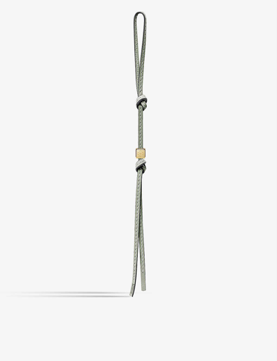 Shop Loewe Rosemary/gold Anagram-engraved Leather Strap