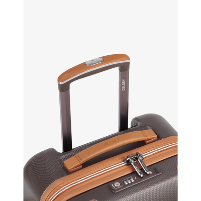 Shop Delsey Chatelet Air 2.0 Shell Cabin Suitcase 55cm In Dark Brown
