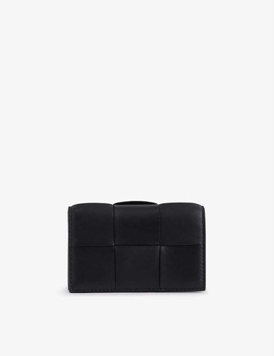 Bottega Veneta Intrecciato Leather Wallet In Black