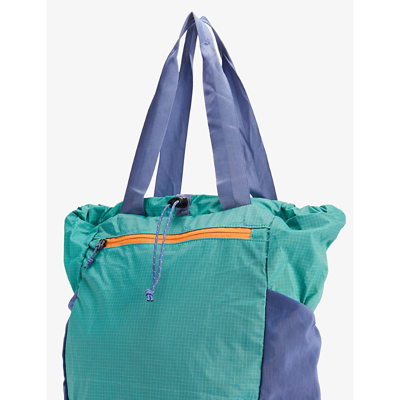 Shop Patagonia Ultra Light Logo-patch Recycled-nylon Tote Bag In Fresh Teal