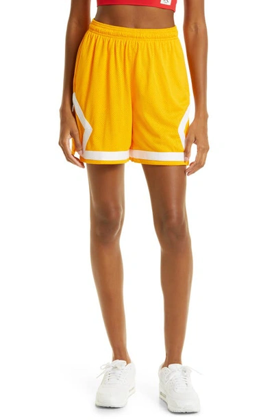 Shop Jordan Essential Diamond Basketball Shorts In Taxi/ White