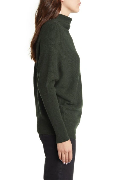 Shop Allsaints Ridley Funnel Neck Wool & Cashmere Sweater In Evergreen