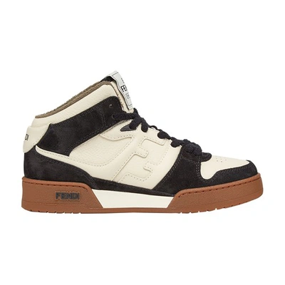 Shop Fendi Match Lace-up Sneakers In Blanc