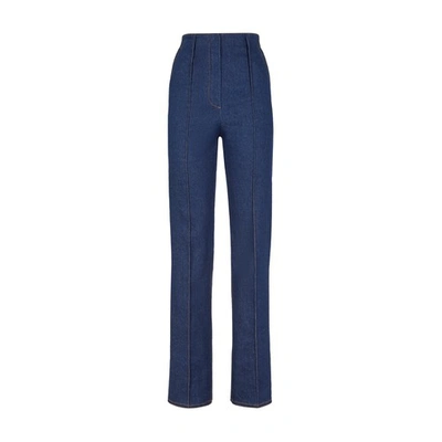 Shop Fendi Trousers In Bleu