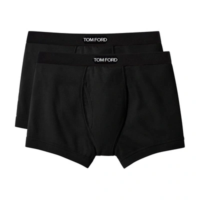 Shop Tom Ford Set Of Two Boxers With Logo In Black
