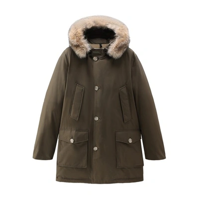 Shop Woolrich Arctic Parka With Detachable Fur In Dark Green