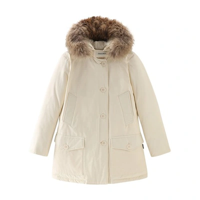 Shop Woolrich Arctic Detachable Fur Parka In Milky Cream