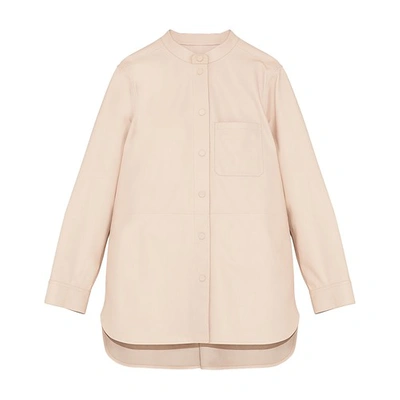 Shop Yves Salomon Long-sleeved Leather Shirt In Rose