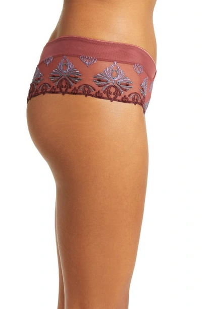 Shop Chantelle Lingerie Champs-élysées Hipster Panties In Mahogany Multico-bi