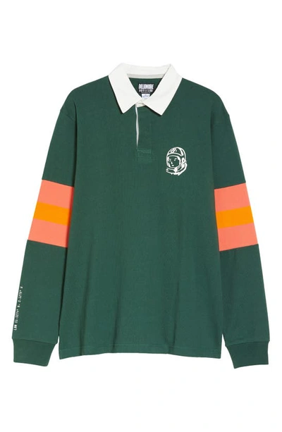 Billionaire Boys Club North Star Rugby Stripe Long Sleeve Polo In Pineneedle