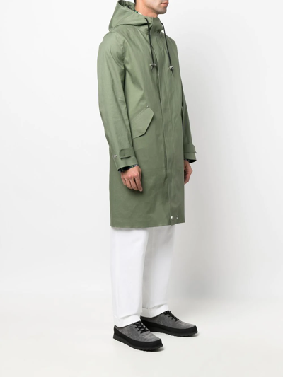 Shop Mackintosh Granish Hooded Raincoat In Green