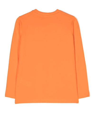 Shop Dsquared2 Logo Print Long-sleeve Top In Orange
