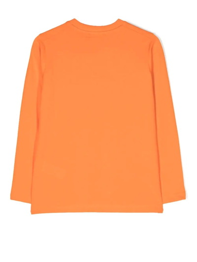 Dsquared2 Logo Print Long-sleeve Top In Orange