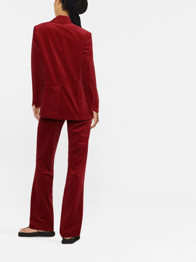 Shop Zadig & Voltaire Voici Double-breasted Velvet Blazer In Red