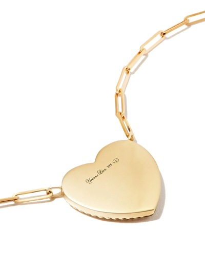 Shop Yvonne Léon 18kt Yellow Gold Agate Heart Diamond Pendant Necklace