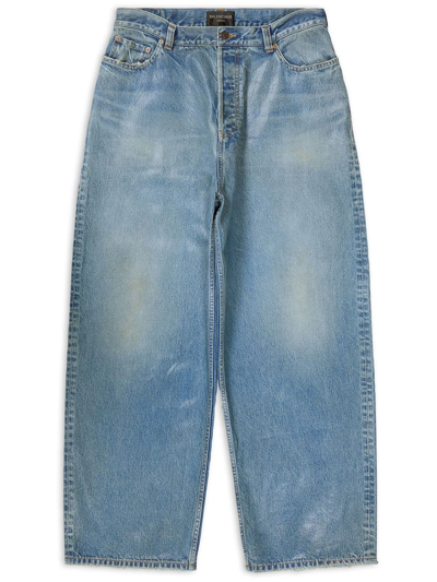 Shop Balenciaga Oversized Wide-leg Jeans In Blau