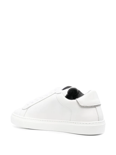 Shop Fabiana Filippi Low-top Lace-up Sneakers In Weiss