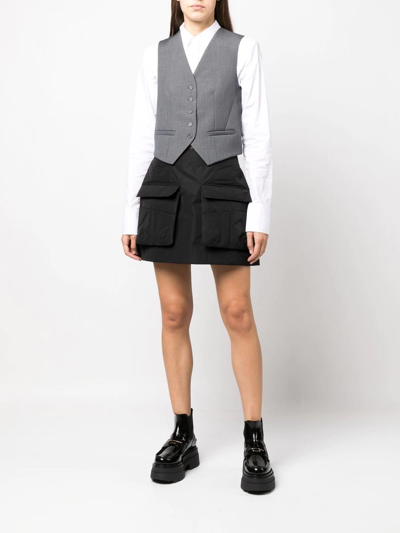 The Frankie Shop Gelso Grain De Poudre And Satin Vest In Grey