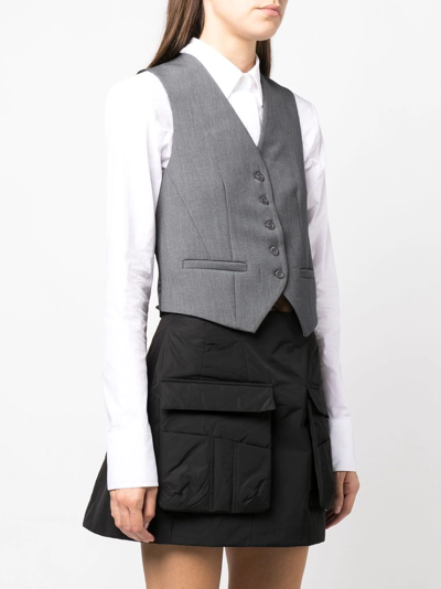 The Frankie Shop Gelso Grain De Poudre And Satin Vest In Grey