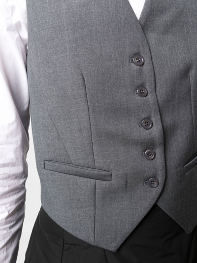 The Frankie Shop Gelso Grain De Poudre And Satin Vest In Grey