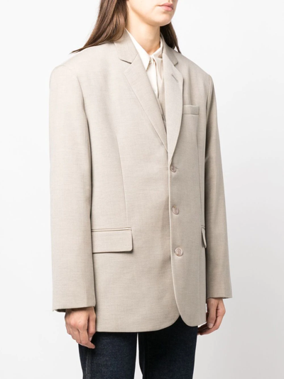 The Frankie Shop Neutral Gelso Oversized Blazer In Neutrals