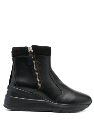 Geox Zosma Leather Ankle Boots In Black | ModeSens