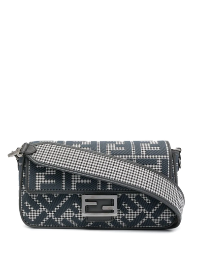 Fendi Houndstooth-pattern Baguette Bag In Nude